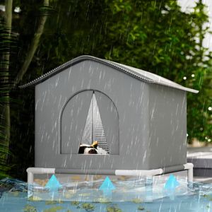 Tempat tidur kucing gua anjing peliharaan, luar ruangan tahan air dengan kain Oxford lapisan aluminium dapat dilepas dapat dicuci untuk semua cuaca - Product Image 4