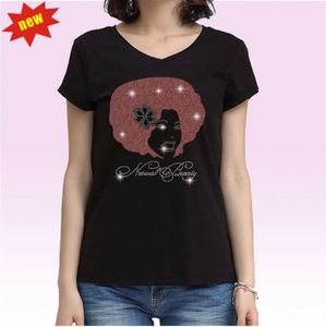 Aprise-Lettre naturellement grecque Afro Girl AEO Rhinestone transfert de chaleur fer sur transfert en gros - Product Image 1