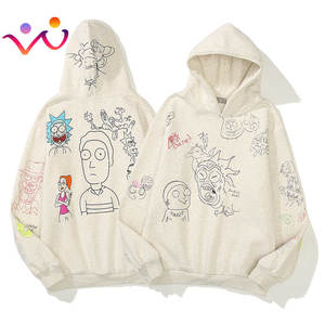 Graffiti polaire étranger choses Couple sweats à <span class=keywords><strong>capuche</strong></span> rétro décontracté Harajuku surdimensionné hommes sweat ample Streetwear sweat à <span class=keywords><strong>capuche</strong></span> - Product Image 1