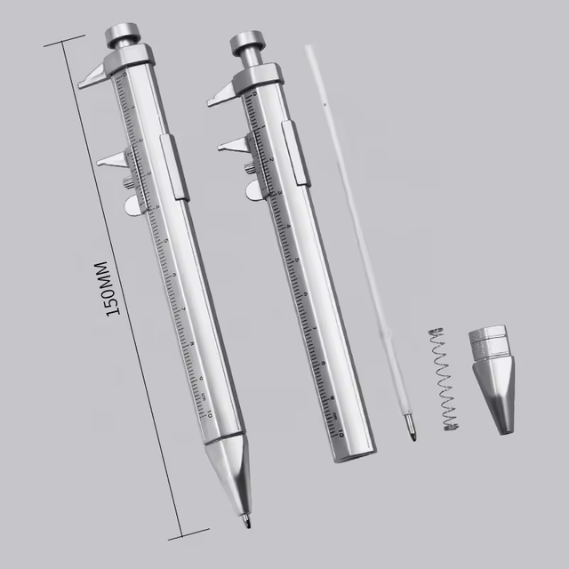 Factory Sales Vernier Caliper Pen, Ruler Ruler Pen, Multi-Function Tool Ballpoint Pen for School Gift