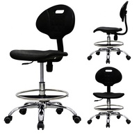 Chaise de laboratoire antistatique ESD pour mobilier industriel avec anneau de repose-pieds, chaise de laboratoire en polyuréthane pour salle blanche