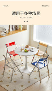 Transparent Folding <b>Dining</b> <b>Chair</b> Photo Backrest Aluminum Alloy Frame Modern Design Durable Strong Foldable Outdoor School - Product Image 3