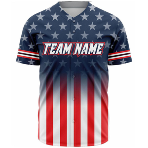 Seragam Baseball Jersey Kustom Anti-Bakteri Cepat Kering 100% Poliester dengan Cetakan Transfer Panas yang Bernapas dan Mudah Dikancing - Product Image 3