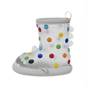 Cầu Vồng Đậu Cá Mập Mưa Khởi Động PVC Trẻ Em Trẻ Em Cá Mập Trong Suốt Chàng Trai Cô Gái Bé Bé Toddler Mưa Khởi Động Non-Slip Dễ Thương Mưa Giày - Product Image 4