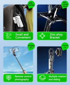 New P15Mini-C Magnetic Selfie Stick Tripod điện thoại di động đứng không dây điều khiển từ xa điện thoại di động chủ - Product Image 3