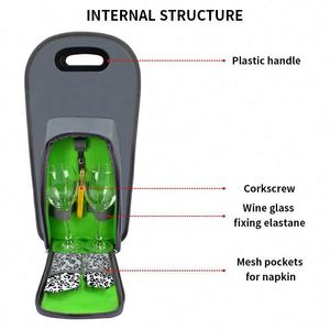 Sac isotherme pour 2 bouteilles de vin, vente en gros d'usine BSCI, pas cher, pour les voyages - Product Image 4