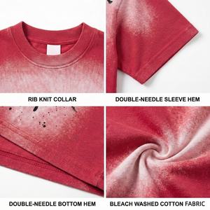 เสื้อยืดผู้ชายทรงหลวมสไตล์วินเทจ ย้อมสีแบบแอซิดวอช รุ่น TKAN907D แบบสั่งทำพิเศษสำหรับฤดูร้อน ทรงบ็อกซี่ ระบายอากาศได้ดี สวมใส่สบาย เหมาะสำหรับเล่นกีฬา ผลิตจากผ้าฝ้าย 100% ราคาประหยัด - Product Image 2