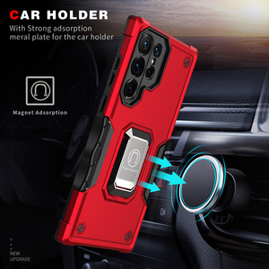 Custodia per telefono per <span class=keywords><strong>iPhone</strong></span> Galaxy, Cover resistente a doppio strato con cavalletto ad anello magnetico compatibile con supporto per auto - Product Image 3