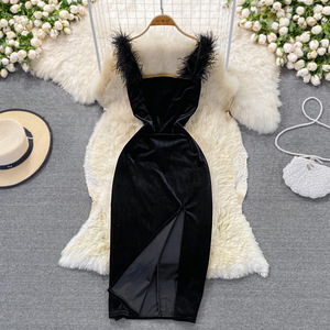 white and black formal dresses Gorgeous Velvet Formal Gothic Black Dress for Plus Size – WonderlandByLilian main image 0