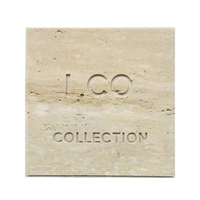 Panneau moderne personnalisé en travertin Logo créatif Plaque en travertin en marbre naturel pour décoration de magasin pour villas