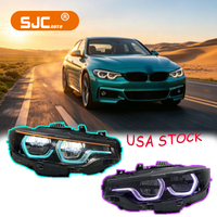 Lampu Depan SJC RGB untuk BMW Seri 4 F32 2013-2019 Kontrol Warna yang Dapat Diubah via Aplikasi, Produsen untuk Distributor Dengan Basis Berwarna Asap
