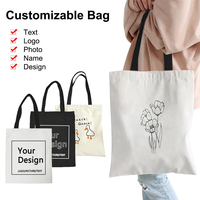 Sac de shopping en coton personnalisé, sac fourre-tout en toile uni avec logo brodé ou imprimé sur mesure