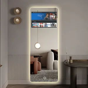 High Quality Full Length Android Mirror With Wifi Bluetooth Speaker Waterproof Bathroom Led Smart Mirror Touch Screen Mirror Tv