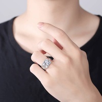 Bague de mariage en moissanite pour homme, bague solitaire en argent S925, 3 carats, couleur D, clarté VVS1, bagues de fiançailles en moissanite pour homme