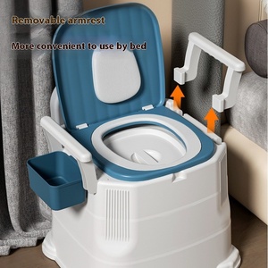 <strong>Portable</strong> <strong>Bedroom</strong> Bedside One Piece <strong>Toilet</strong> <strong>for</strong> Adults Elderly Pregnant Women with Square Bowl P-trap Drainage Easy Clean Design - Product Image 4