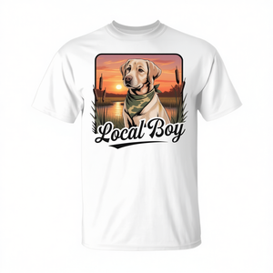 Camiseta vintage con diseño de escena de atardecer y perro de caza Labrador de la zona local - Product Image 2