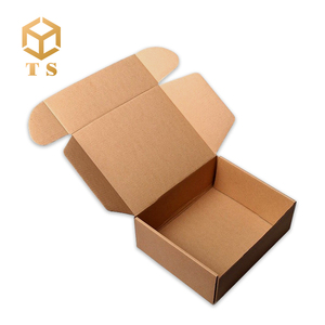 Custom logo printed flat pack folding corrugated die cut apparel mailing box