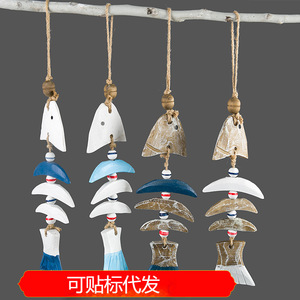 Mediterranean Resin Fish String <b>Wall</b> <b>Decor</b> Vintage Distressed Irregular Shape Indoor Hand Woven Synthetic Resins - Product Image 5