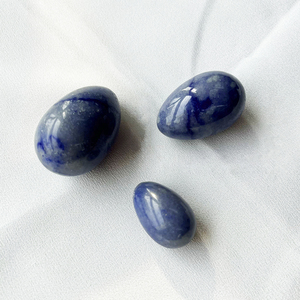 Aventurina azul perforado Yoni huevo curación cristal masaje piedras lapislázuli bolas de cristal para mujeres tren músculos pélvicos Kegel - Product Image 2