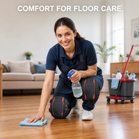 Genouillères antidérapantes professionnelles épaisses avec fermeture auto-agrippante, faciles à mettre et à enlever, absorbant les chocs pour tapis, stratifié et parquet.