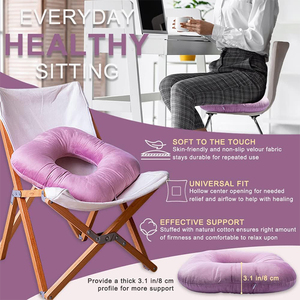 <span class=keywords><strong>Coussin</strong></span> de siège en forme de beignet rembourré pour soulager les douleurs du coccyx et du queue-de-cheval, la récupération post-chirurgicale, et la réduction de la pression lors de la position assise, pour la maison et le bureau - Product Image 2