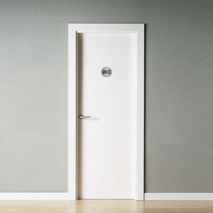 Targa Adesiva "WC" in Acciaio Inox Ø/ 7 cm. - Product Image 3