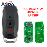 Nissan FCC için 2+1 Düğmeli Akıllı Araba Anahtarı: KR5TXPZ1 433MHz 4A Çipli Araç Anahtarı