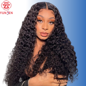 Perruque Lace Front 13x4 en Cheveux Humains Vierges à 100%, Style Européen Américain, Noir Jais, Raie au Milieu, Pour Femmes - Product Image 1