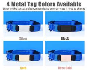 Correa reflectante personalizada para perros, mascota silenciosa con nombre grabado, etiqueta de Metal desmontable, collar de gato personalizado de nailon ajustable - Product Image 6