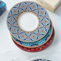 Service à Café de Luxe Léger en Céramique, Style Européen Marocain, avec Tasse et Soucoupe pour la Maison