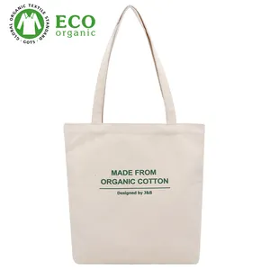 Bolsa de algodón orgánico GOTS estándar GRS, oferta de certificación, regalo promocional con patrones personalizables