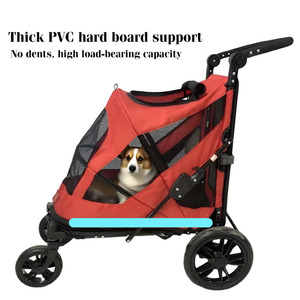 Poussette pliable de luxe JXB <span class=keywords><strong>pour</strong></span> animaux de compagnie, légère, à 4 roues, <span class=keywords><strong>pour</strong></span> les voyages en plein air, avec ventilation en maille - Product Image 3