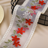 Accessoires vestimentaires et articles de décoration en tissu réseau brodé coloré