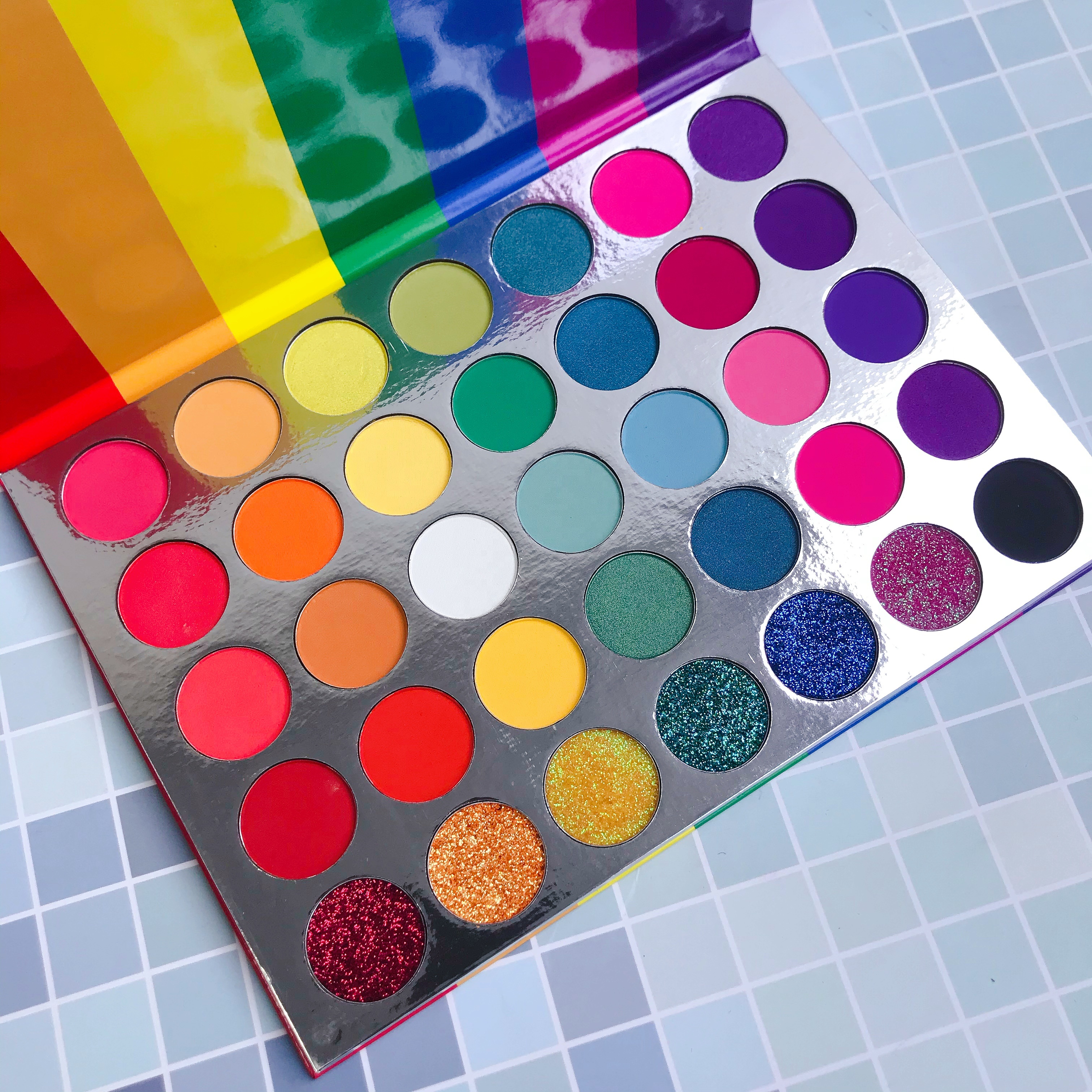 Косметический поставщик, палитра теней для век с прессованным блеском, фирменная торговая марка