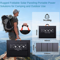 Panneau solaire pliable noir/orange 200W/400W pour station d'alimentation
