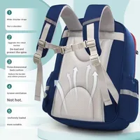 Tas punggung lunak anak-anak, ransel Sekolah Dasar Softback tahan Air uniseks, sabuk bantalan udara, penutup ritsleting, kanvas kelas 20L 1-6