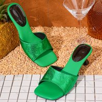 M7 Sandales et mules élégantes à talons hauts, grande taille, à bout ouvert carré, à enfiler, style mode transfrontalière
