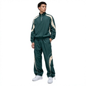 Completo da Uomo Personalizzato Casual Impermeabile in Nylon Antivento con Giacca <span class=keywords><strong>e</strong></span> <span class=keywords><strong>Pantaloni</strong></span> con Zip Integrale - Product Image 1