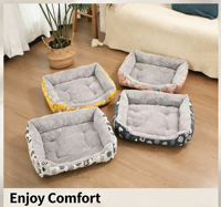 Coussin carré pour animaux de compagnie en coton écologique pliable toute saison pour chiens et chats de petites, moyennes et grandes races