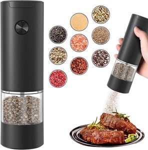 Electric Pepper and <b>Salt</b> Grinder with Adjustable <b>Coarseness</b> <b>Salt</b> & Pepper Mill(one Piece) with LED Light - Product Image 1