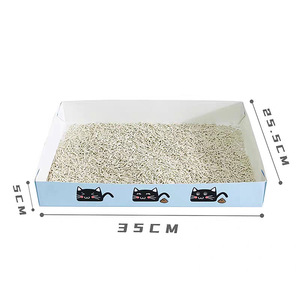 Star Fun Disposable <b>Cat</b> Litter Tray Foldable Portable For <b>Cats</b> Sky Blue Rectangle 5 Pack - Product Image 2