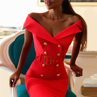 S1197 Bán Buôn New Thiết Kế Người Phụ Nữ Thanh Lịch Red Bandage Bữa Ăn Tối Ăn Mặc