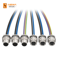 Connecteur de câble automobile SVLEC M12 série DIN, 3-17 broches, mâle droit, code B/D, plastique PVC/PUR, longueur 10m