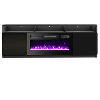 Mesa de Centro Moderna con Cajones de Almacenamiento, Gabinetes y Chimenea Eléctrica para Sala de Estar