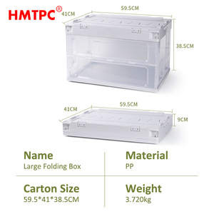Đóng Mở Nhựa Lưu Trữ Trái Cây Thùng Màu Đen Có Thể Xếp Chồng Hộp Gấp Giặt Giỏ Đóng Mở Hộp Lưu Trữ - Product Image 4