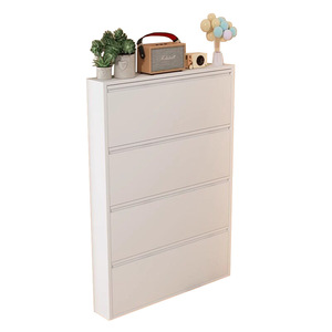 Étagère à chaussures murale moderne à 4 niveaux, organisateur de chaussures en fer, armoire étroite pour couloir, entrée, hôtel - Product Image 1