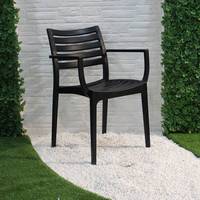 Chaises de jardin modernes en plastique PP, prix bas, vente en gros, pour hôtel, patio, jardin, avec accoudoirs