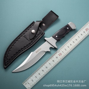 Couteau à lame fixe Full Tang pour dropshipping Shopify, 5 mm d'épaisseur, en acier inoxydable, couteau tactique de survie pour le camping, manche en bois importé - Product Image 4