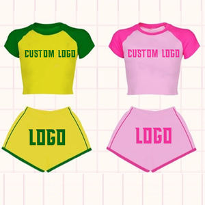 For Conyson Women's Fitness Solid 2-Piece Shorts Set New Arrival Summer Fashionable <strong>Clothing</strong> with Top Headband <strong>China</strong> <strong>Wholesale</strong> - Product Image 4