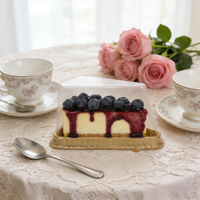 Boîte à gâteau en plastique JS-0010, 8 pouces, 10 pouces, 12 pouces, triangle, or, PET, boîte à gâteau au fromage, mousse, boîte à gâteau en tranches avec couvercle transparent